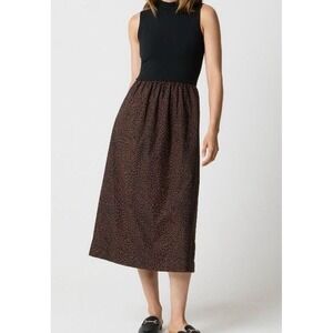 J.Crew Sleeveless Mock Neck Leopard Print Midi Dress XXSP